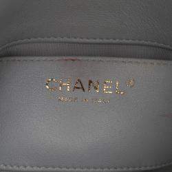 Pre Owned Chanel Grey Mini Calfskin Chain Around Flap
