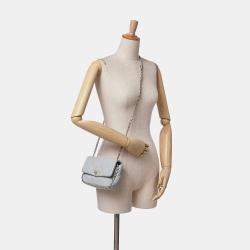 Pre Owned Chanel Grey Mini Calfskin Chain Around Flap