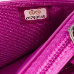 Chanel Purple Lambskin Coco Boy Wallet On Chain