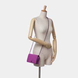 Chanel Purple Lambskin Coco Boy Wallet On Chain