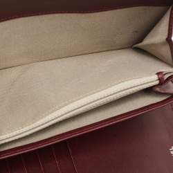 Pre Owned Chanel Burgundy Quilted Patent Leather Zip Around Wallet Organizer