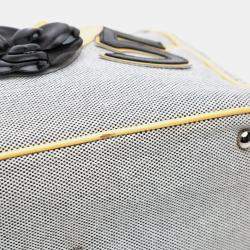 Chanel Grey CC Camellia No. 5 Choco Bar Canvas Tote