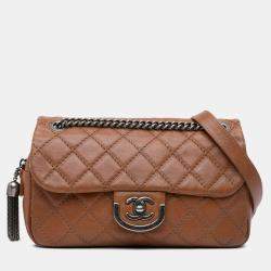 Chanel Brown Paris Edinburgh Medium Calfskin Coco Sporran Flap