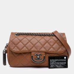 Chanel Brown Paris Edinburgh Medium Calfskin Coco Sporran Flap