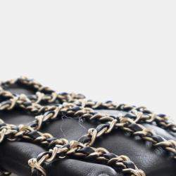 Chanel Black Lambskin Tech Me Out Clutch With Chain