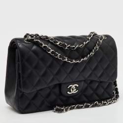 Chanel Black Quilted Leather Large Classic Double Flap Bag