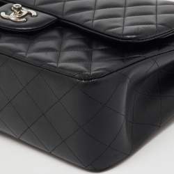 Chanel Black Quilted Leather Large Classic Double Flap Bag