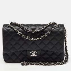 Chanel Black Quilted Leather Large Classic Double Flap Bag