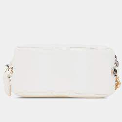 Chanel White Lambskin 19 Round Clutch with Chain