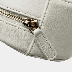 Chanel White Lambskin 19 Round Clutch with Chain