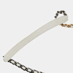 Chanel White Lambskin 19 Round Clutch with Chain