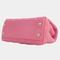 Chanel Pink Extra Mini Caviar and Lizard Embossed Coco Top Handle Bag