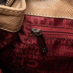 Chanel Brown Choco Bar Caviar Button Handbag