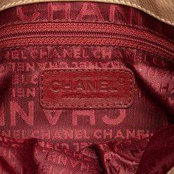 Chanel Brown Choco Bar Caviar Button Handbag