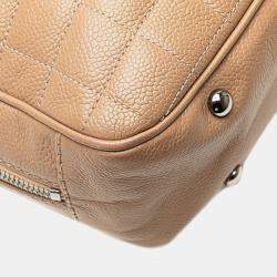 Chanel Brown Choco Bar Caviar Button Handbag