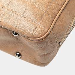 Chanel Brown Choco Bar Caviar Button Handbag