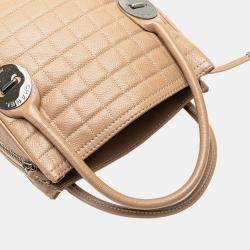 Chanel Brown Choco Bar Caviar Button Handbag