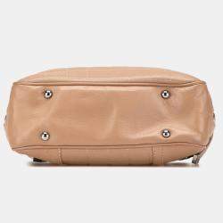 Chanel Brown Choco Bar Caviar Button Handbag