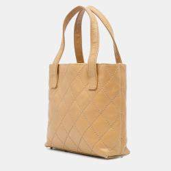 Pre Owned Chanel Brown CC Wild Stitch Calfskin Handbag