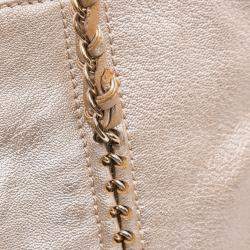 Chanel Gold Metallic Goatskin Luxe Ligne Tote