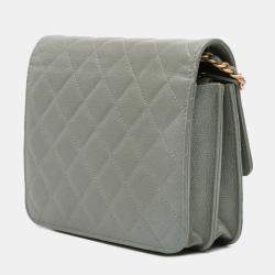 Quilted Caviar Square Wallet on Chain
