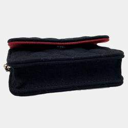Chanel Black Fabric mini chain crossbody bag