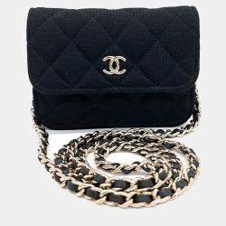Chanel Black Fabric mini chain crossbody bag