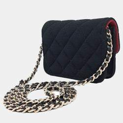 Chanel Black Fabric mini chain crossbody bag