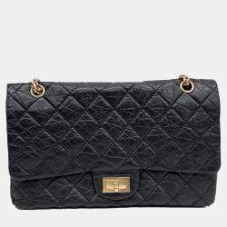 Chanel Black Leather Vintage 2.55 Bag bag