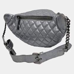Chanel Grey Leather Hip Sack bag