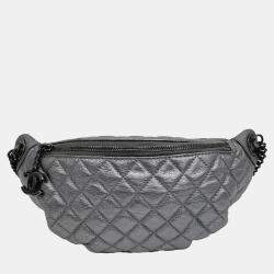 Chanel Grey Leather Hip Sack bag