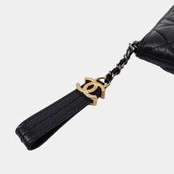 Pre Owned Chanel Black Leather Gabriel Large Clutch