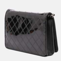 Chanel CC Patent Diamond Wallet On Chain