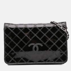Chanel CC Patent Diamond Wallet On Chain