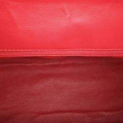Chanel Red CC Chevron Patent Accordion Single Flap