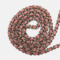 Chanel Pink Embossed Lambskin Camellia Wallet On Chain
