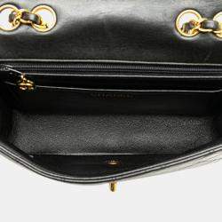 Pre Owned Chanel Black Medium CC Quilted Lambskin Border Single Flap