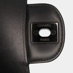 Pre Owned Chanel Black Mini Square Classic Patent So Black Single Flap