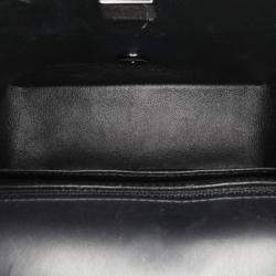 Pre Owned Chanel Black Mini Square Classic Patent So Black Single Flap