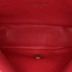 Pre Owned Chanel Pink Mini Quilted Lambskin Carry Chic Flap