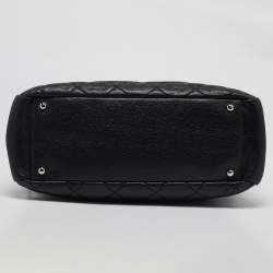 Pre Owned Chanel Black Quilted Caviar Leather CC Timeless Tote