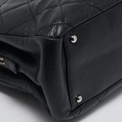 Pre Owned Chanel Black Quilted Caviar Leather CC Timeless Tote