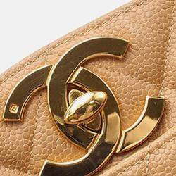 Chanel Brown CC Quilted Caviar Turnlock Handbag