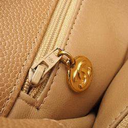 Chanel Brown CC Quilted Caviar Turnlock Handbag