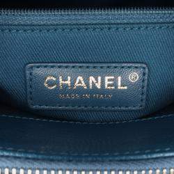 Chanel Blue Medium Shiny Calfksin and Goatskin Coco Curve Flap