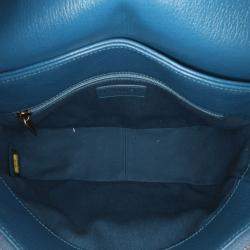 Chanel Blue Medium Shiny Calfksin and Goatskin Coco Curve Flap