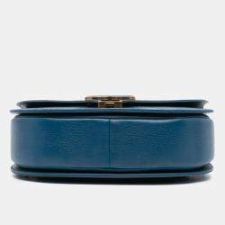 Chanel Blue Medium Shiny Calfksin and Goatskin Coco Curve Flap