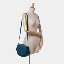 Chanel Blue Medium Shiny Calfksin and Goatskin Coco Curve Flap
