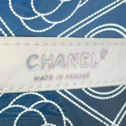 Chanel Cc Logo Camellia Plastics Black/White Plastics Leather Bucket Bag