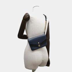 Chanel V Stitch  Navy/Black Leather Waist Bag